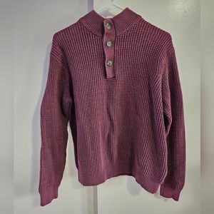 Croft & Barrow Men's M Wine 3-Button Knit Sweater